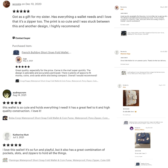 Waterproof London Short Snap Wallet Coin Purse - Picture 9 of 13